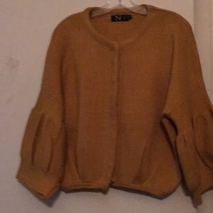 Nancy Young mustard yellow cardigan
